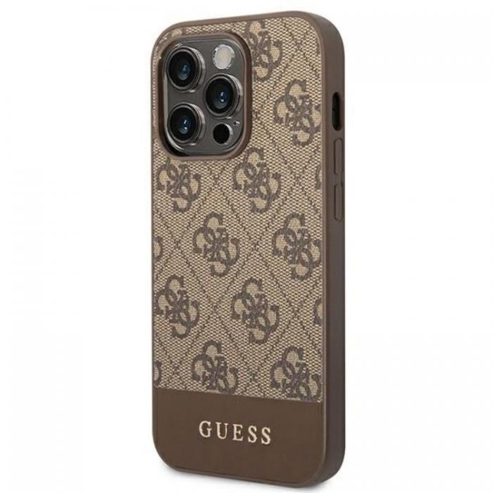 Guess - GUESS iPhone 14 Pro Max Skal 4G Stripe - Brun
