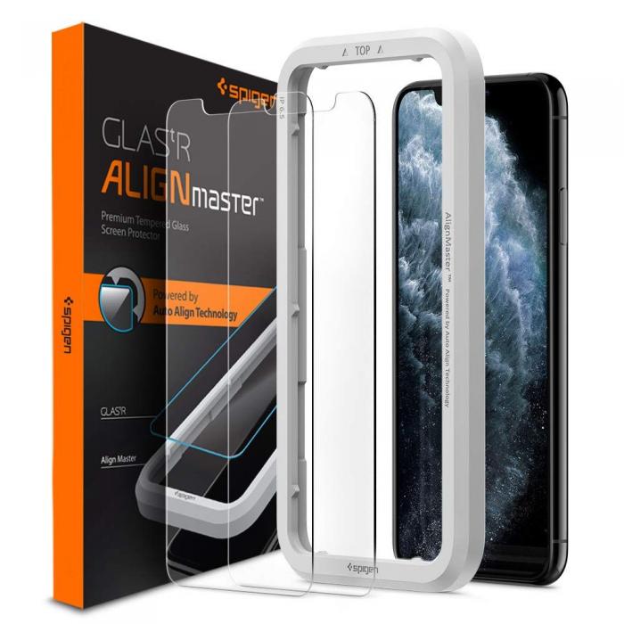 UTGATT5 - SPIGEN Hrdat Glas Alm.Tr Slim 2-Pack iPhone 11 Pro