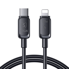 SiGN - SiGN USB-C till Lightning Kablar 1.2m 20W - Svart