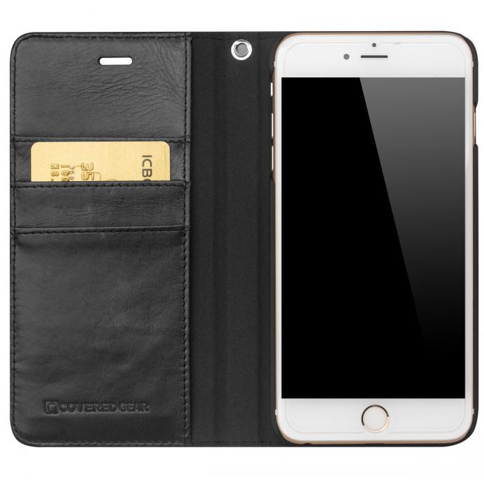 UTGATT5 - CoveredGear Boston Wallet i kta lder till iPhone 6(S) Plus - Svart