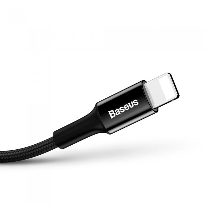 UTGATT5 - Baseus Elegant USB/lightning nylonfltad Kabel 2A 1M Svart