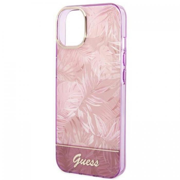 Guess - GUESS iPhone 14 Plus Skal Jungle Collection - Rosa