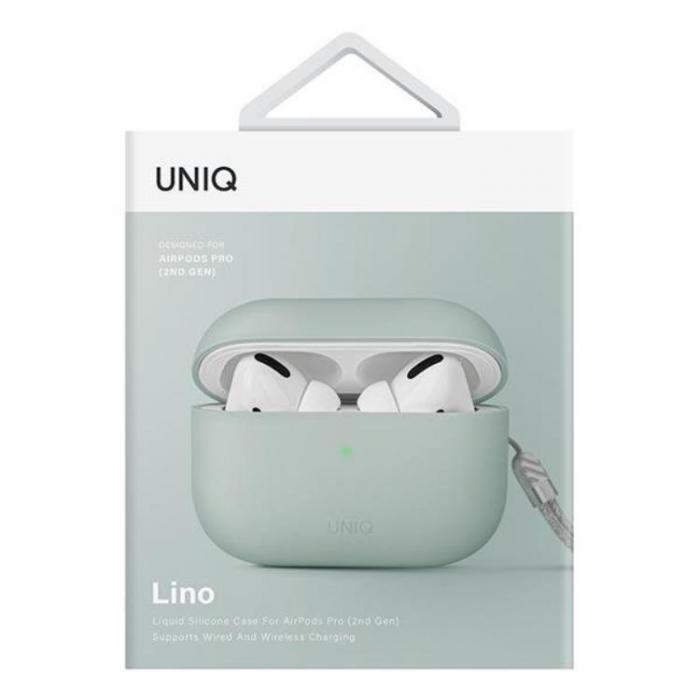 UNIQ - UNIQ AirPods Pro 2 Skal Lino Silikon - Mintgrn