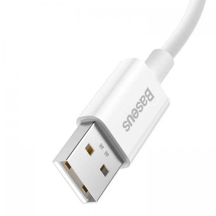 BASEUS - Baseus Superior SUPERVOOC USB-A Till USB-C Kabel 65W 1m - Vit