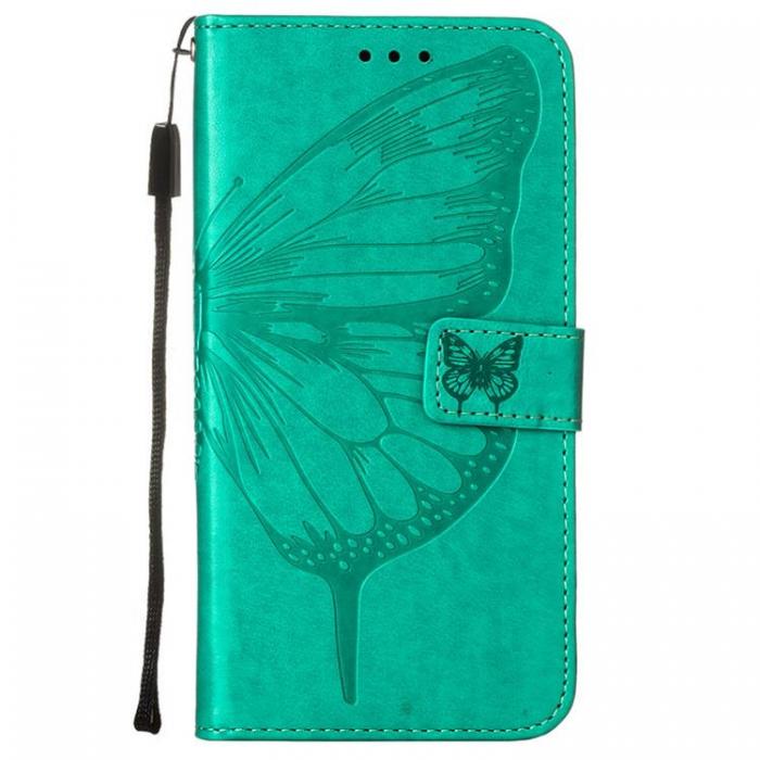 A-One Brand - Butterfly Flower Imprinted Plnboksfodral Xiaomi 12 Pro - Turkos