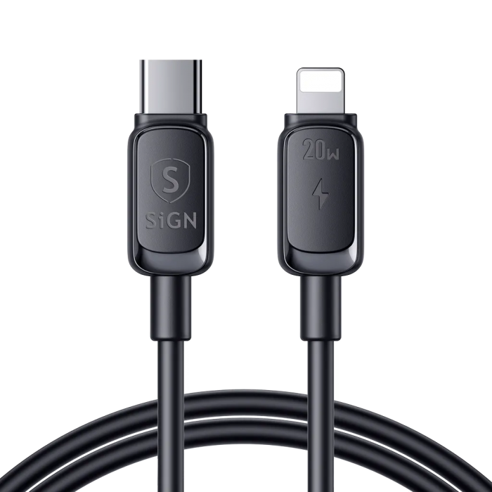 SiGN - SiGN USB-C till Lightning Kablar 1.2m 20W - Svart