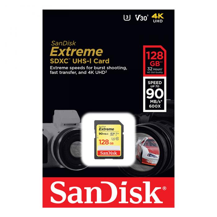 UTGATT5 - SANDISK EXTREME SDXC UHS-I CARD 128GB V30