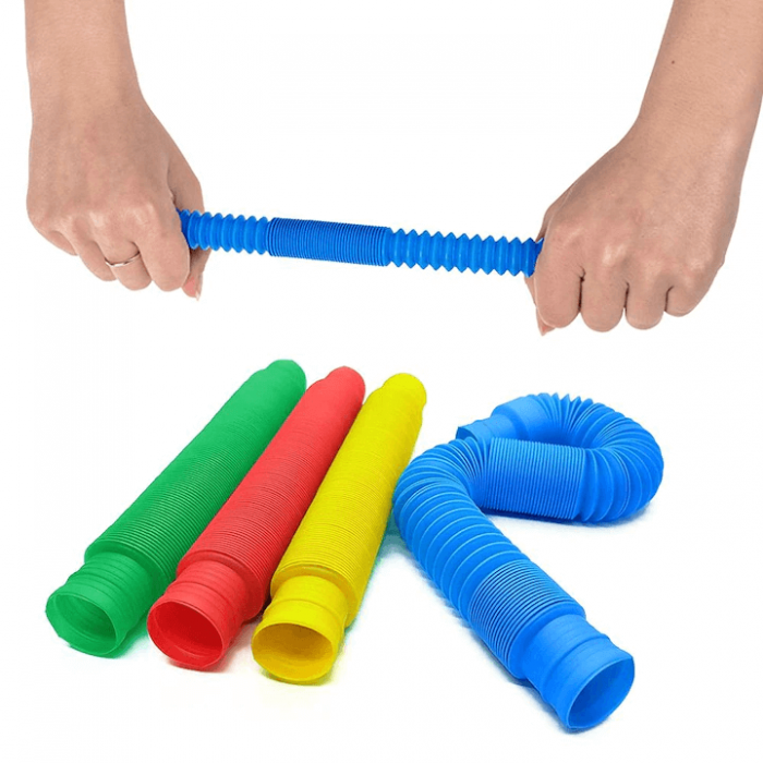 Fidget Toys - 4-Pack Fidget Toys - Pop tube - Sensory - Flera frger - Multicolor