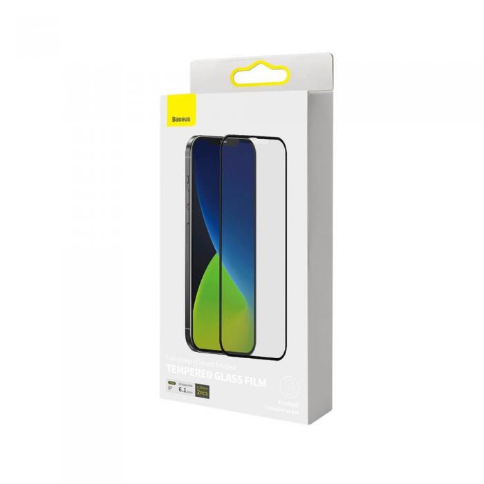 UTGATT5 - Baseus 2x 0,25 mm frosted Hrdat glas iPhone 12 & 12 Pro Svart