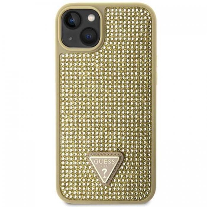 Guess - Guess iPhone 14 Plus Mobilskal Rhinestone Triangle - Guld