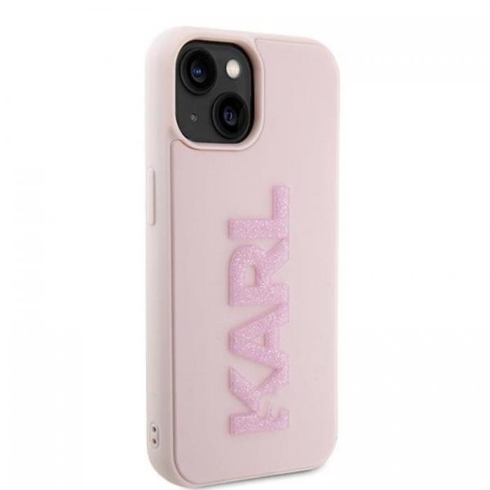 KARL LAGERFELD - Karl Lagerfeld iPhone 15 Mobilskal 3D Glitter Logo - Rosa