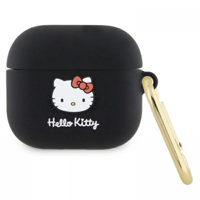 Hello Kitty - Hello Kitty AirPods 3 Skal Silikon 3D Kitty Head - Svart