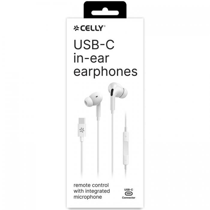 Celly - CELLY UP1200 Stereoheadset In-Ear USB-C - Vit