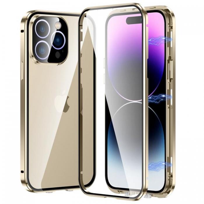 A-One Brand - iPhone 14 Pro Skal Metall Magnetic - Guld