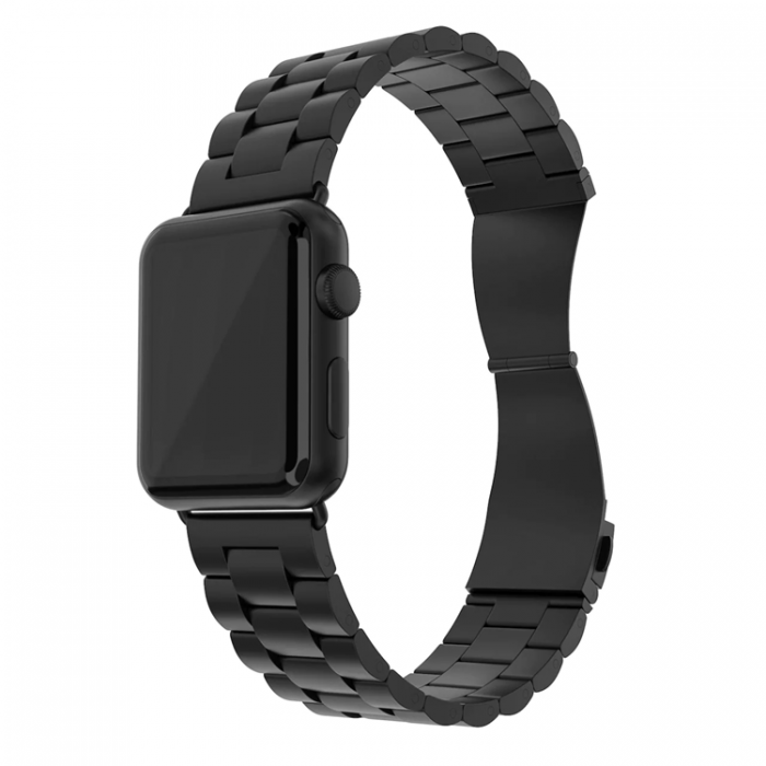 UTGATT1 - Apple Watch 2/3/4/5/6/7/SE (38/40/41mm) Armband Metall - Svart