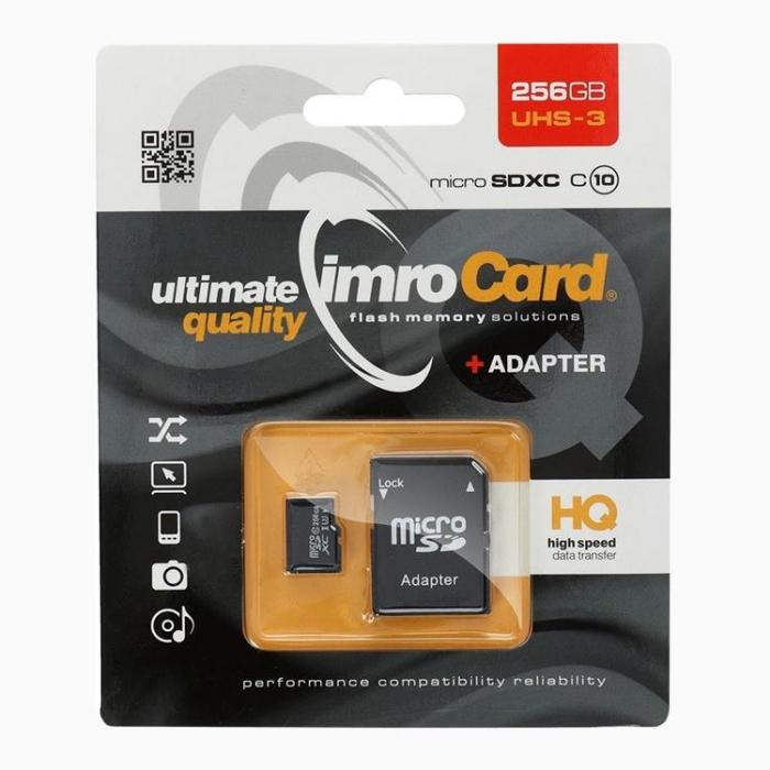 UTGATT1 - Imro Minneskort MicroSD 256GB Med Adapter Klass 10 UHS 3