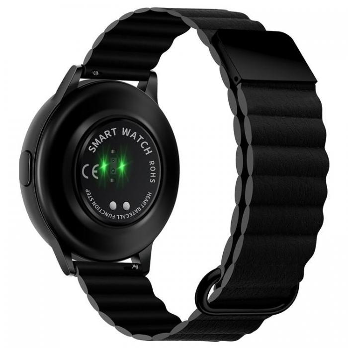 A-One Brand - Galaxy Watch 6 (44mm) Armband kta Lder - Svart