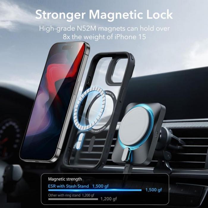 ESR - ESR iPhone 15 Pro Mobilskal Magsafe Kickstand Halolock - Svart