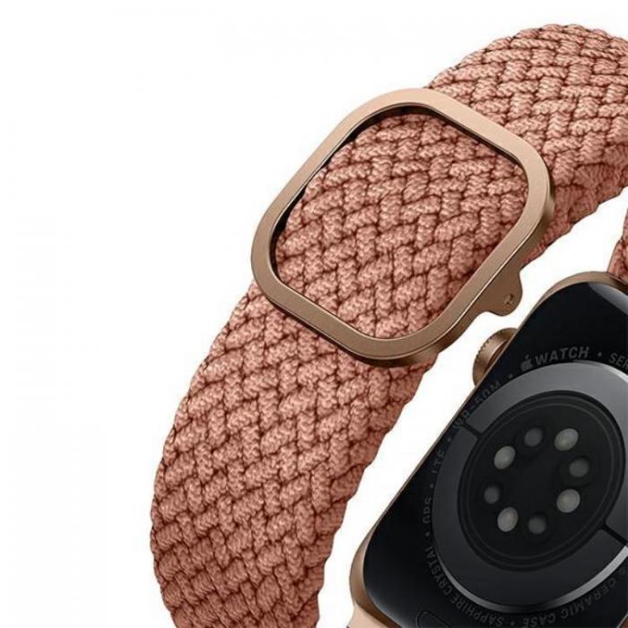 UNIQ - UNIQ Apple Watch 2/3/4/5/6/7/SE (42/44/45mm) Armband Braided - Rosa