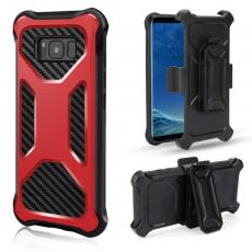 A-One Brand - 2-in-1 mobilskal med bältesfodral till Galaxy S8 - Röd