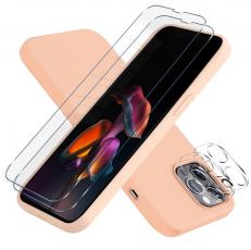 OEM - iPhone 13 Pro [5-PACK] 1 X Skal - 2 X Kameralinsskydd - 2 X Härdat Glas - Rosa