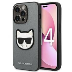 KARL LAGERFELD - Karl Lagerfeld iPhone 14 Pro Max Skal Saffiano Choupette Head Patch - Silver
