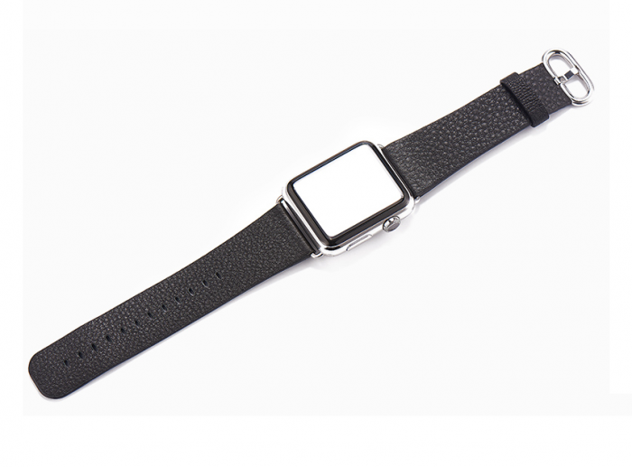 UTGATT5 - Watchband i kta lder till Apple Watch 38mm - MrkBl