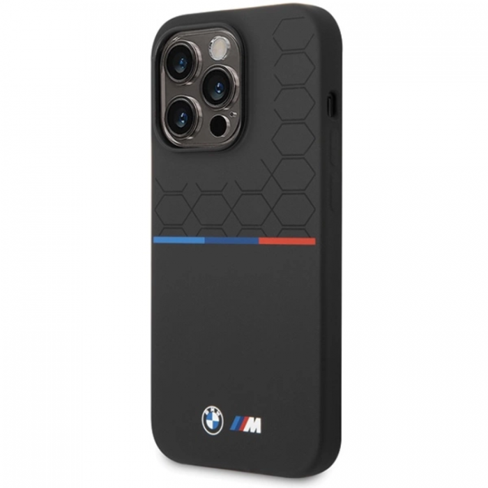 BMW - BMW iPhone 15 Pro Max Mobilskal Magsafe M Silikon Pattern