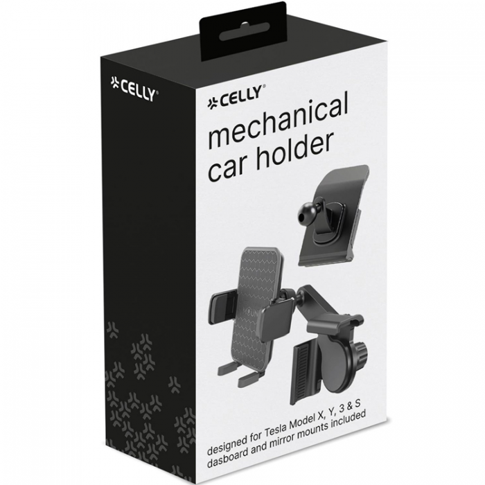 Celly - CELLY Mobilhllare Magnetisk Fr Tesla Model X, Y, 3, S - Svart