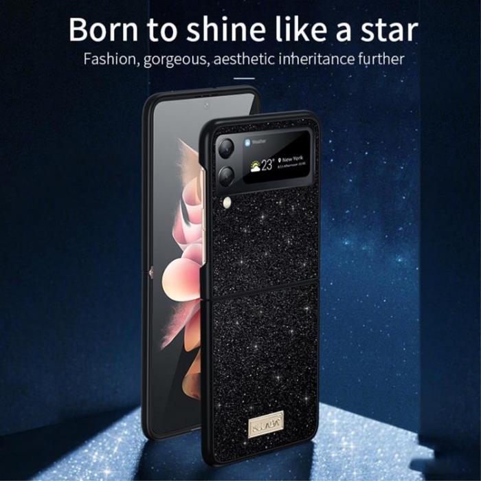 SULADA - SULADA Galaxy Z Flip 4 Skal Glitter Sequins - Lila