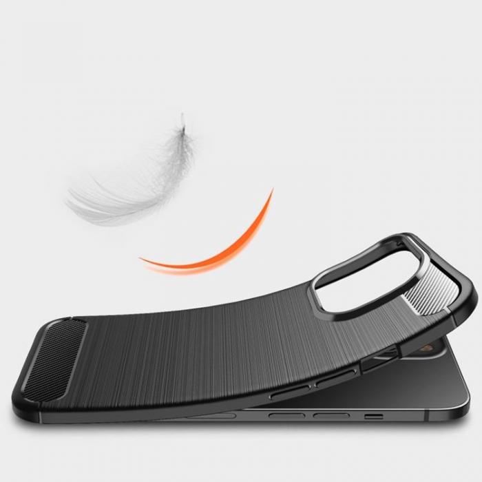 A-One Brand - iPhone 14 Pro Max Skal Carbon Fiber Texture - Svart