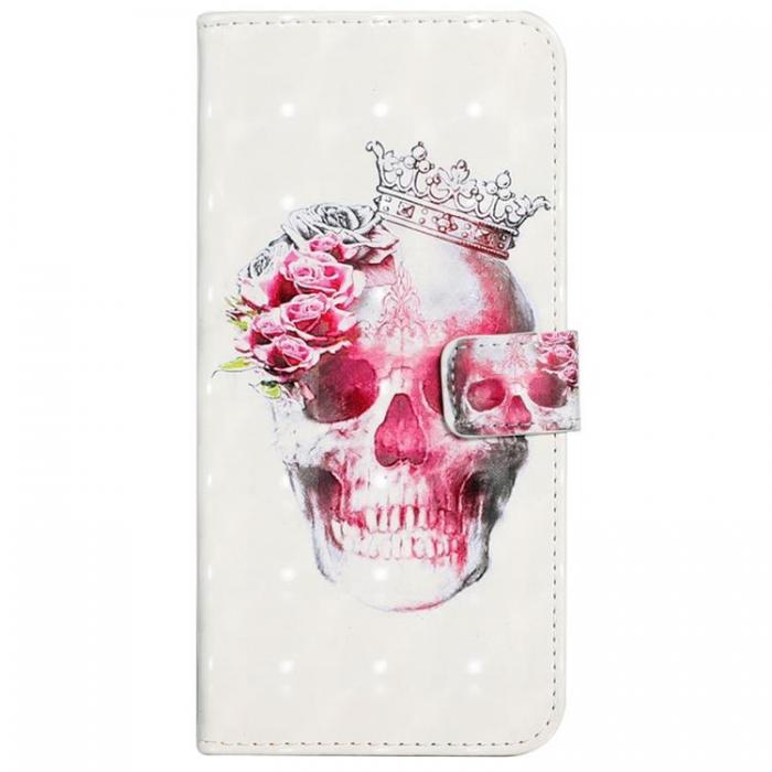 A-One Brand - iPhone 14 Plnboksfodral Folio Flip - Crown Skull