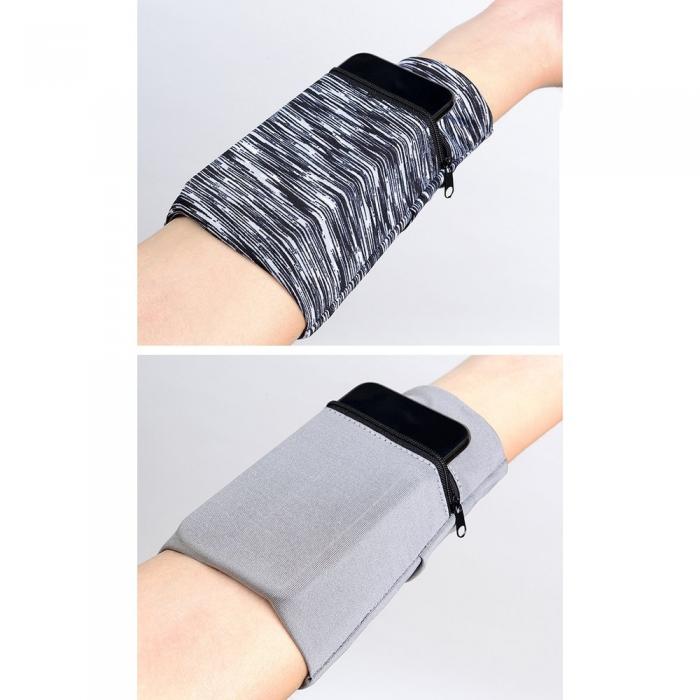 A-One Brand - Fabric Armband Running Fitness - Svart/Vit
