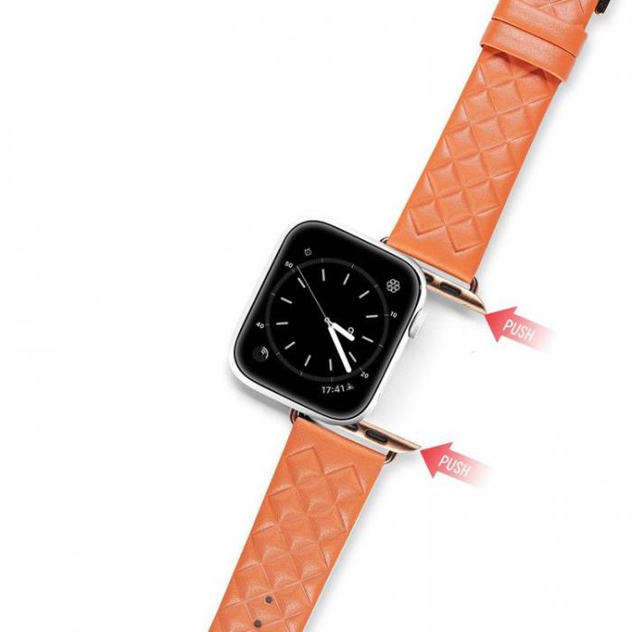 Dux Ducis - Dux Ducis Apple Watch 2/3/4/5/6/7/8/SE (41/40/38 mm) Armband kta Lder - Orange