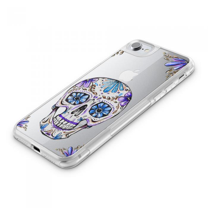 UTGATT5 - Fashion mobilskal till Apple iPhone 8 Plus - Blue Skull