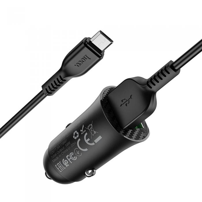 Hoco - HOCO billaddare 2 x USB QC3.0 18W + kabel Micro USB