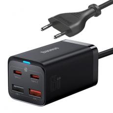 BASEUS - Baseus Väggladdare 2x USB-C/2x USB-A GaN3 65W - Svart