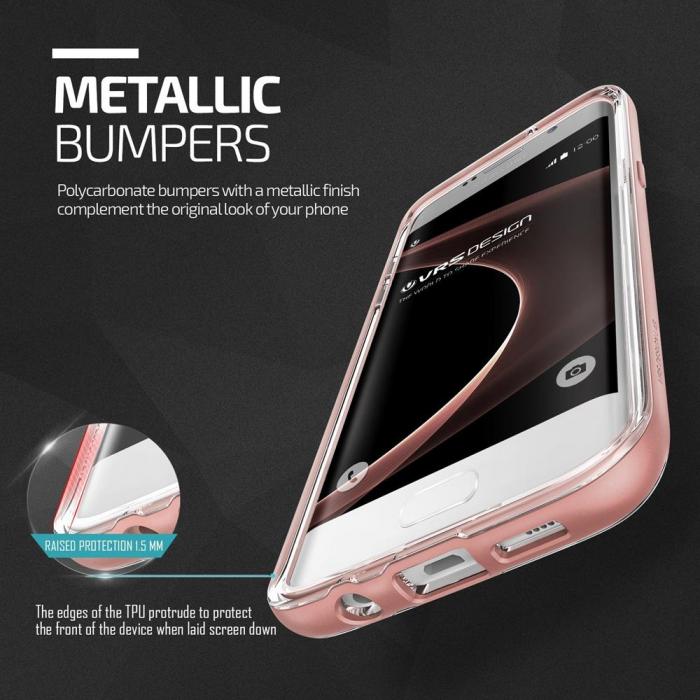 UTGATT5 - Verus Crystal Bumper Skal till Samsung Galaxy S7 Edge - Rose Gold