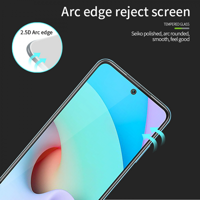 A-One Brand - [1-Pack] Xiaomi Redmi 10 4G (2021/2022) Hrdat Glas Skrmskydd - Svart