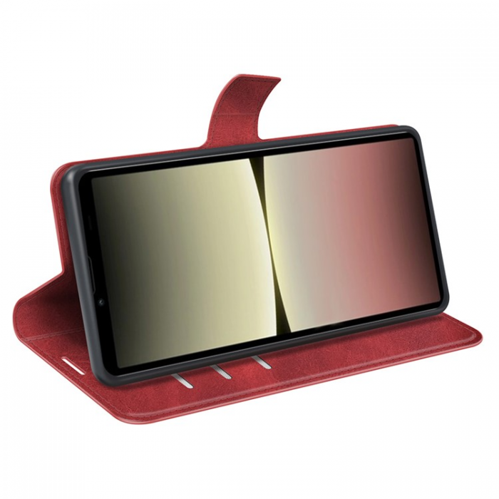 A-One Brand - Sony Xperia 10 V Plnboksfodral Folio Flip Calf - Rd