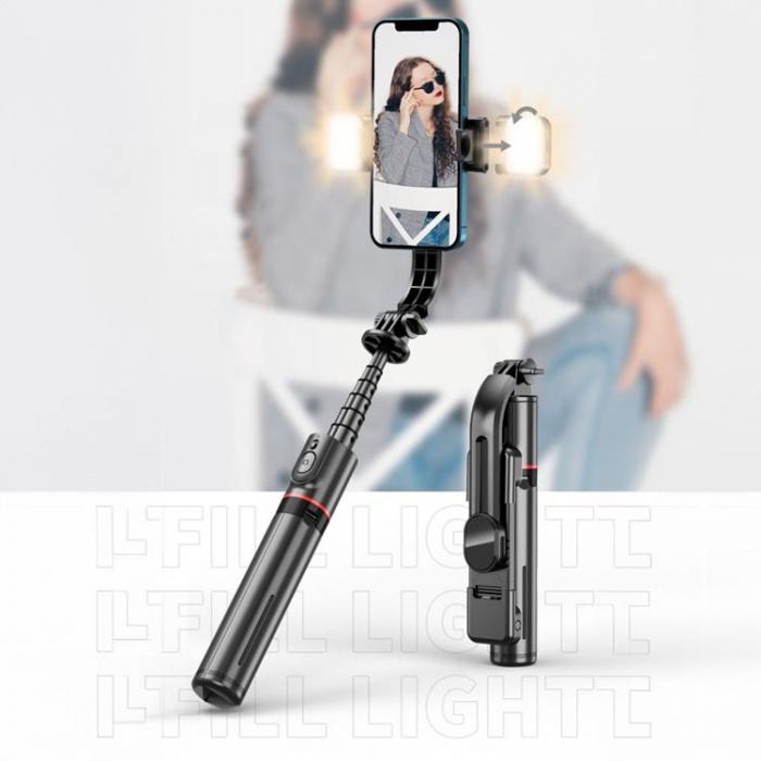 Tech-Protect - Tech-Protect Bluetooth Selfie Stick Tripod Med LED Light L05S - Svart