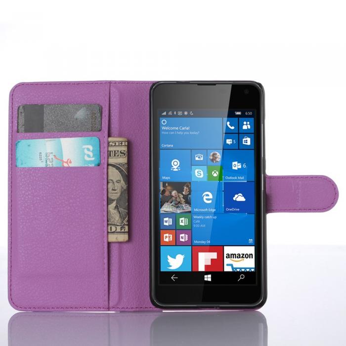 UTGATT5 - Litchi Plnboksfodral till Microsoft Lumia 650 - Lila