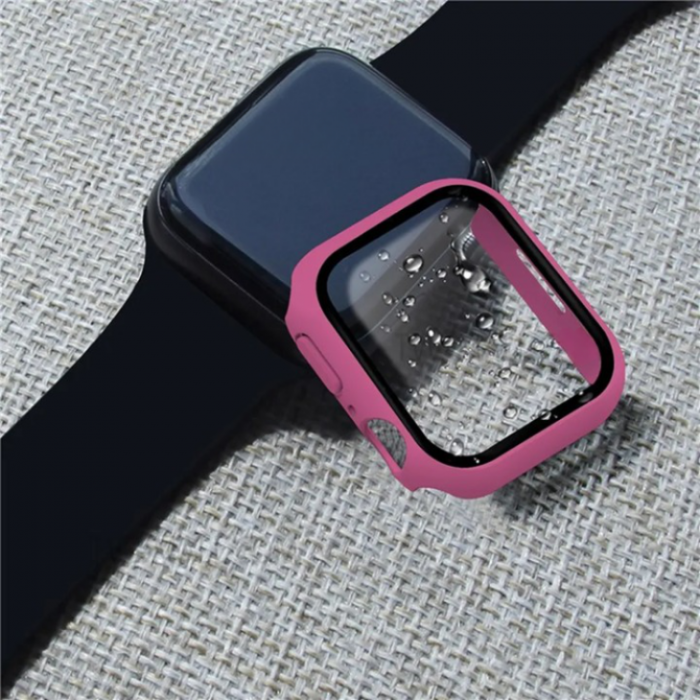 A-One Brand - 2-i-1 Skal med Hdat glas Apple Watch 7/8 (45mm) - Rosa
