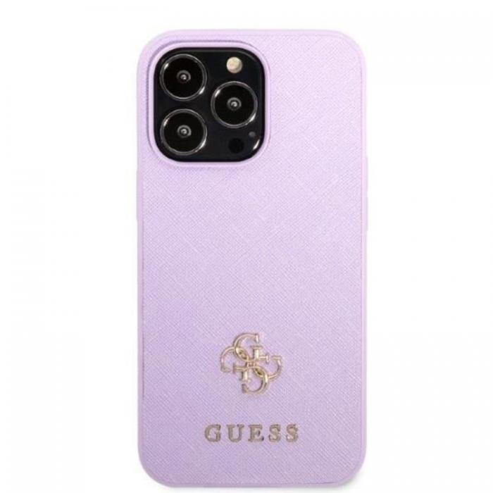 Guess - Guess iPhone 13 Pro Max Mobilskal Saffiano 4G Small Metal Logo - Lila