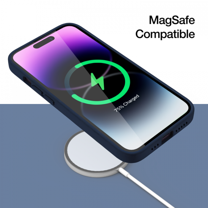 UTGATT1 - Just Mobile iPhone 14 Pro Skal MagSafe TENC Silikon - Marinbl