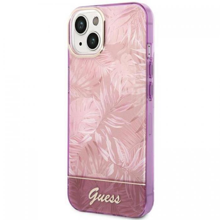 Guess - GUESS iPhone 14 Plus Skal Jungle Collection - Rosa