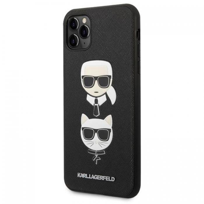 KARL LAGERFELD - Karl Lagerfeld iPhone 11 Pro Max Skal Saffiano Ikonik Karl & Choupette Head