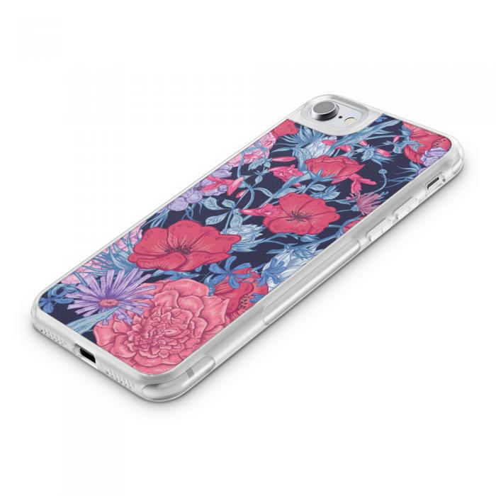 UTGATT5 - Fashion mobilskal till Apple iPhone 8 Plus - Blommor - Svart