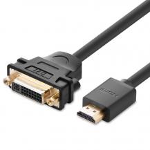 Ugreen - UGreen DVI 24+5 pin female HDMI male Kabel adapter 22 cm Svart