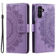 A-One Brand - Galaxy A24 4G Plånboksfodral Imprinted Mandala Flower - Lila